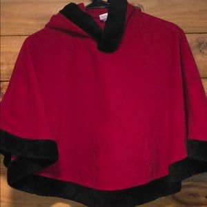 Little girl red hood poncho